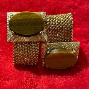 Wrap Cufflinks with Oval Tiger's Eyes Stone by Anson